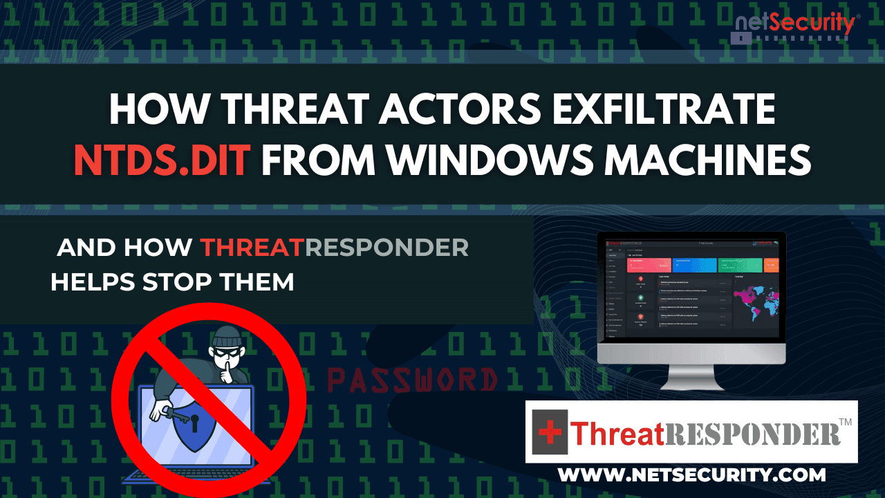 How Threat Actors Exfiltrate ntds.dit from Windows Machines — And How ThreatResponder Helps Stop Them