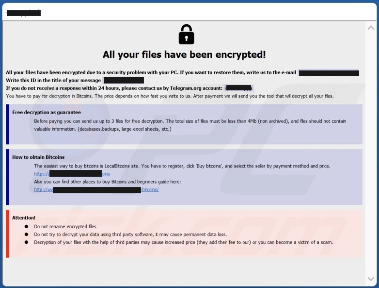 Figure: Phobos Ransomware Ransom Note